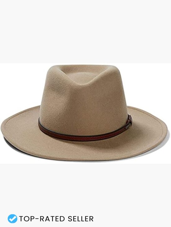Stetson Bozeman Fedora Hat Classic Wool Felt Flat Brim Adjustable Outdoor